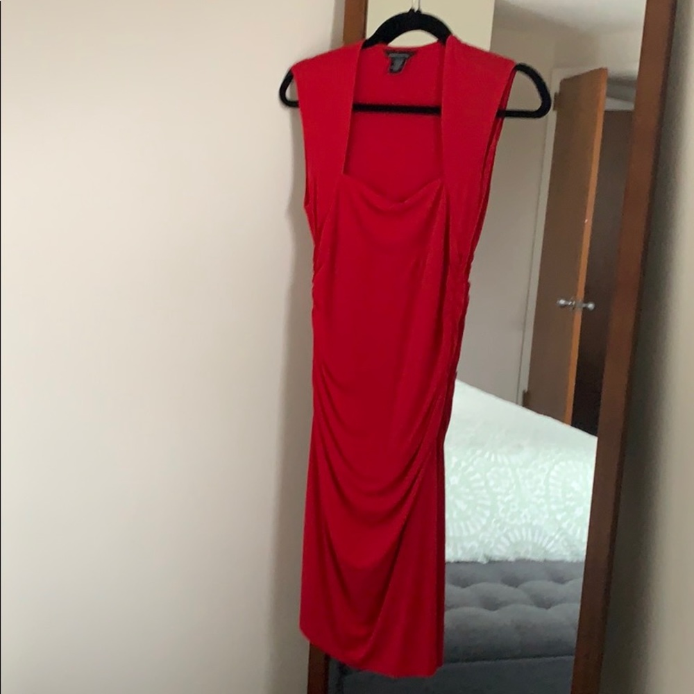 Red date night dress midi